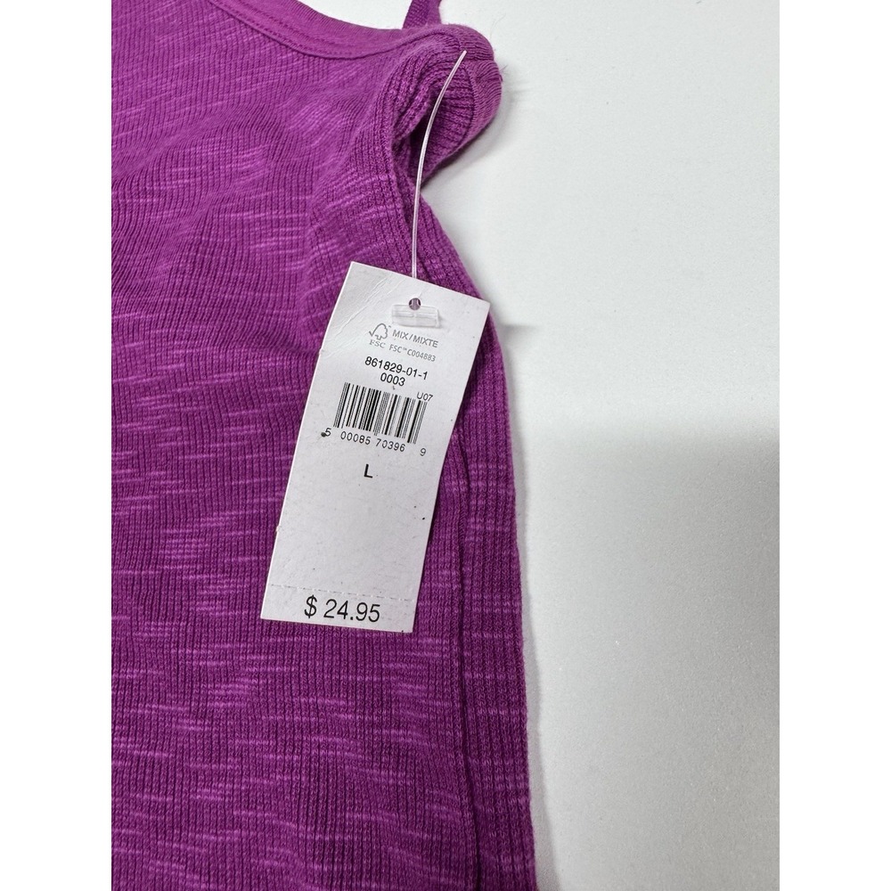 Gap  Tie Neck Open Back Halter Tank Top Burnout Ribbed T Shirt Large Purple - Picture 2 of 9